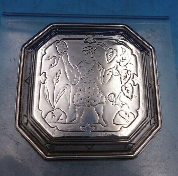Crichton Bros LAC English Estate Sterling Silver Box Engraved Birds London #6509