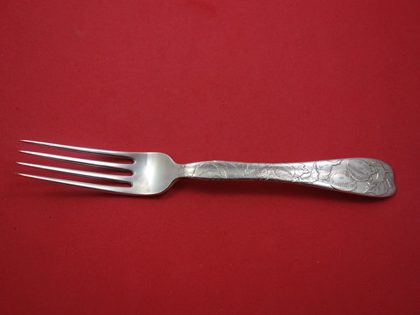 Lap Over Acid Etched by Tiffany Sterling Silver Regular Fork w/Plums 7"