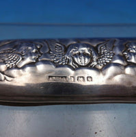 English Estate Sterling Silver and Cut Glass Dresser Box Cherubs c.1904 (#6752)