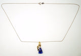 14k Gold 3.47ct Trillion Genuine Natural Tanzanite Pendant with Diamonds (#J718)