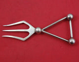 English Victorian Sterling Silver Bread Fork art deco bars & balls 1895 5 5/8"