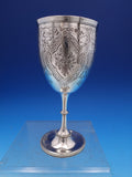John Evans English Victorian Sterling Silver Goblet Fancy Engraved 6 1/4" #7932