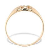 14k Yellow Gold Men's Belcher Ring w/European Cut Genuine Natural Diamond #J7398