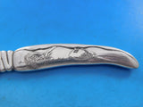 Lap Over Edge Acid Etched Tiffany Sterling Silver Fish Knife Stingray Sea 7 7/8"