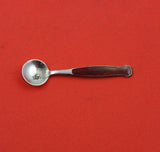 Meka Sterling Silver Salt Spoon red enamel Danish 2 3/8"