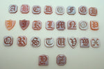 14K Gold Carved Agate Initial Pendant - Various Shapes Personalized New (#J2155)