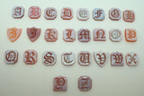 14K Gold Carved Agate Initial Pendant - Various Shapes Personalized New (#J2155)