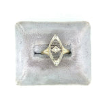 14k White/Yellow Gold Hand Engraved Filigree Genuine Natural Diamond Ring #J5350