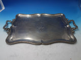 Austrian .812 Silver Tea Tray Beaded Border Applied Handles Engraved (#6006)