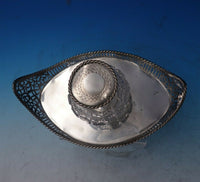 Thomas William Dobson English Sterling Silver Inkwell Boat Style w/Crystal #5743