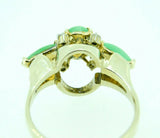 14k Yellow Gold Jade and Diamond Ring (#J4388)