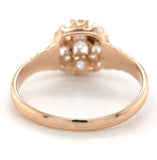 Victorian 10k Rose Gold Ring w/Rose Cut Genuine Natural Diamonds Size 7 (#J6603)