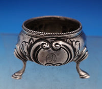 Charles Boyton English Victorian Sterling Silver Salt Cellar Flowers Lion #7391