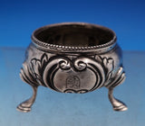 Charles Boyton English Victorian Sterling Silver Salt Cellar Flowers Lion #7391