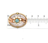 10k Retro Blue Zircon Pin Rose and Yellow Gold (#J5473)