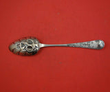 English Georgian Sterling Silver Berry Spoon GW Hand Chased Fruit c. 1814 8 7/8"
