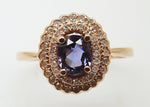 14K Rose Gold .66ct Purple Genuine Natural Sapphire Ring with Diamonds (#J3205)