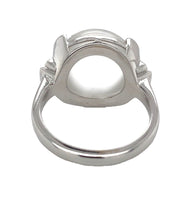 18k White Gold Large 8.68 Carat Genuine Natural Moonstone Diamond Ring (#J7008)