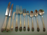 Basket of Flowers by Tuttle Sterling Silver Flatware Dinner Service Set 88 pcs