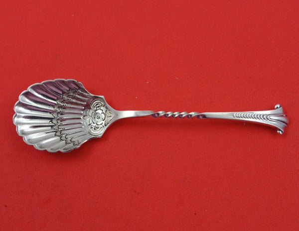 Atkin Brothers English Estate Sterling Silver Sugar Spoon Shell Chased Flowers