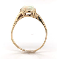 10k Yellow Gold Australian Genuine Natural Opal Bypass Ring Size 6 (#J6782)