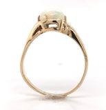 10k Yellow Gold Australian Genuine Natural Opal Bypass Ring Size 6 (#J6782)