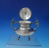 B and Shield English Sterling Silver Inkwell w/Deco Style Insect Handles (#5423)