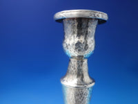 Arts & Crafts Hand Hammered 900 Silver Candlestick 7 1/2" Monogram R (#6141)