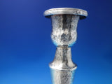 Arts & Crafts Hand Hammered 900 Silver Candlestick 7 1/2" Monogram R (#6141)