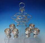 Kings by H.I. Sterling Silver Poached Egg Server with 6 cups 7pc (#5471)
