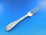 Lap Over Edge Acid Etched by Tiffany Sterling Dinner Fork Floral Motif 7 7/8"