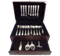 Chased Romantique by Alvin Sterling Silver Flatware Set For 8 Service 68 Pieces