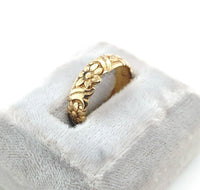 14k Yellow Gold Daisy Flower Eternity Wedding Band Size 7.25 Jewelry (#J6283)