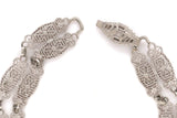 10k White and Yellow Gold Art Deco Filigree Bracelet 6.75" Jewelry (#J6740)