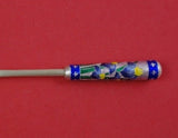 Korean Sterling Silver Dessert Fork with Enamel and Irises 5 1/2" Heirloom