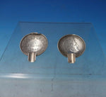 Coin Silver Ashtray Pair Coin Design "5 Francs 1847" w/ Ball Feet 1 1/2" (#5836)