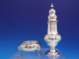 English Sterling Silver Pepper Shaker Salt Dip Set Crichton c1910 7.5 oz (#9228)