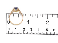 14k Yellow Gold 1.06 Carat Genuine Natural Ceylon Blue Sapphire Ring (#J7317)