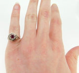 14k White Gold Art Deco .60ct Genuine Natural Ruby Filigree Ring Size 5 (#J1876)