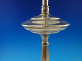 Sterling Silver Vintage Lamp with Stone Base c. 1930 28" Tall (#6196)