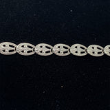 14k White Gold Genuine Natural Rock Crystal Quartz Necklace Cast Links (#J5936)