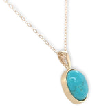 14k Yellow Gold Kingman Genuine Natural Turquoise Pendant 2.07 Carats (#J7257)