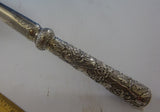 Chinese Sterling Silver Punch Ladle Hand Made Chrysanthemums 17 1/2" Hung Chong