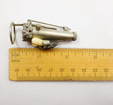 Silverplated Posey Posy Pin Decorated with Applied Oak Leaves Acorns (#J1240)