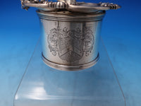 English Georgian Sterling Silver Inkwell on Tray London 1829 Joseph Argell #7315