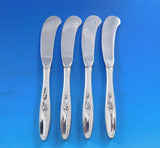 Rose Solitaire by Towle Sterling Silver Butter Spreader HH Paddle Set of 4 pcs