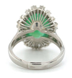 Platinum GIA A Jadeite Jade Ring with 1.36cttw in Diamonds Size 7 (#J6910)