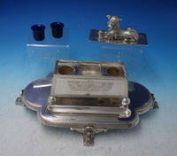 Egyptian Revival by Gorham Silverplate Inkwell w/ Double Well #4905 (#5720)