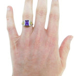 Deco 14k Gold Genuine Natural Amethyst Filigree Ring (#J579)