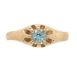 Vintage 18k Yellow Gold .21ct Genuine Natural Aquamarine Ring Size 6 (#J7558)